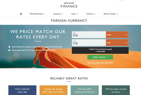 John Lewis Finance Website