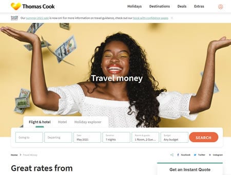 Thomas Cook Travel Money Website